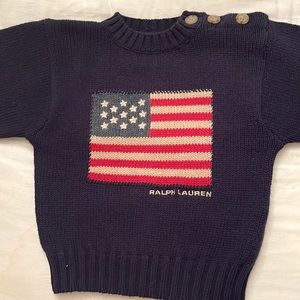 Ralph Lauren Long Sleeve American Flag Sweater
